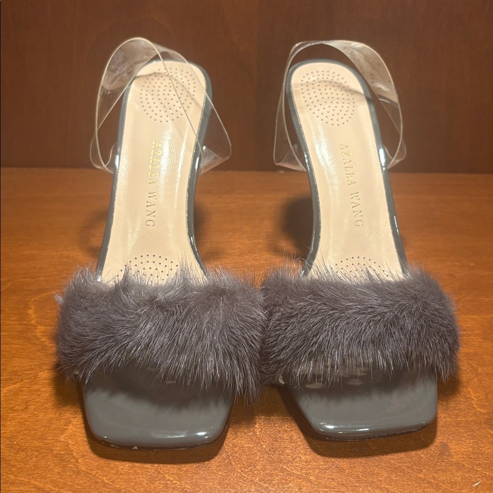 Azalea Wang Gray Fur Heels
